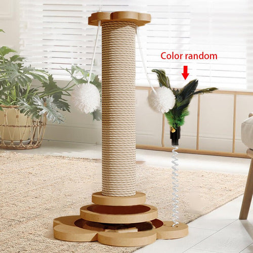 46cm Tall Cat Scratching Post with Natural Sisal - MellowMart