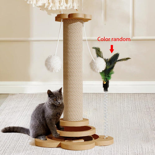 46cm Tall Cat Scratching Post with Natural Sisal - MellowMart
