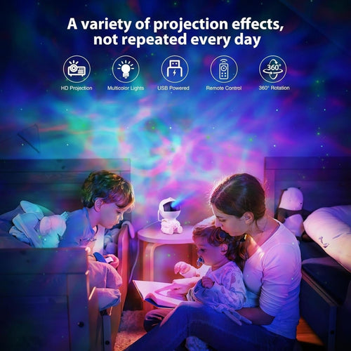 Astronaut Galaxy Projector Night Light with Remote - MellowMart
